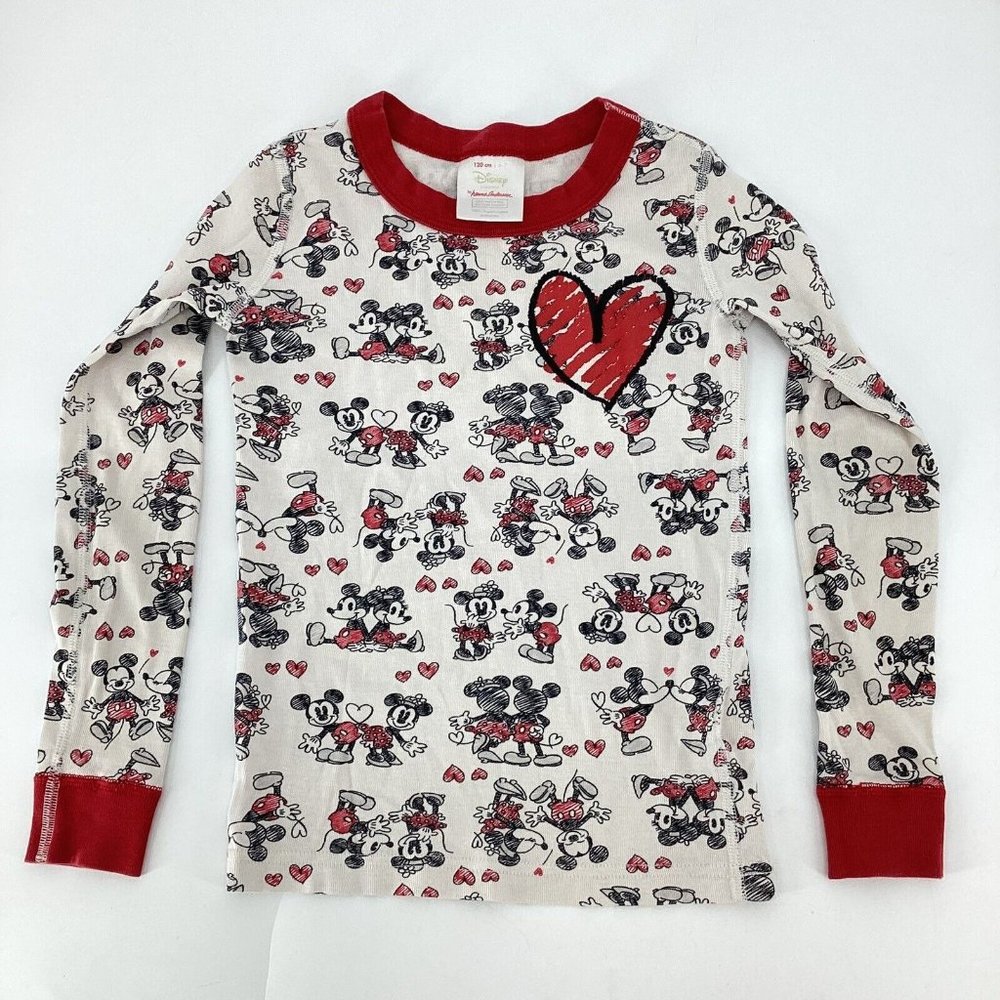 Hanna Andersson Disney Mickey and Minnie Sz 120 Cm 6-12 M Pajamas Organic Cotton